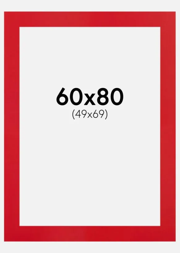 Passepartout Red Hot(Vit kärna) 60x80 cm (49x69)