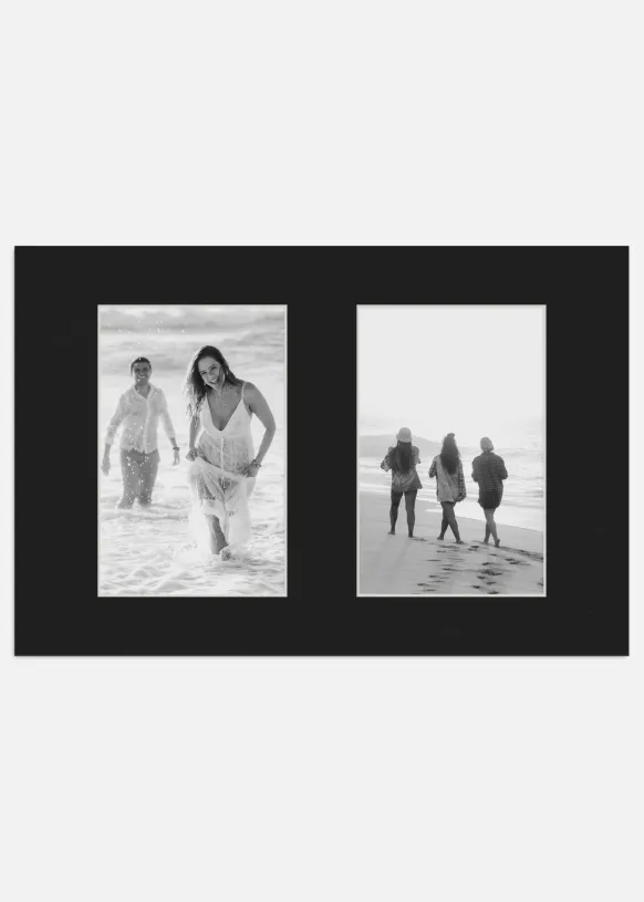 Passepartout Svart Collage 2 Bilder 20x30 cm (9x14)