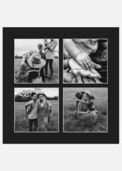 Passepartout Svart 24x24 cm - Collage 4 Bilder (9x9 cm)