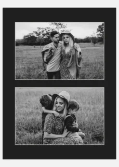 Passepartout Svart 18x24 cm - Collage 2 Bilder (9x14 cm)