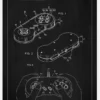 Patent Print - Game Controller I - Black Canvastavla (30x40 cm)