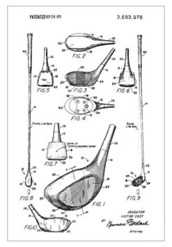 Patent Print - Golf Club - White Poster (21x29.7 cm (A4))