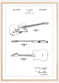 Patent Print - Guitar - White Poster (21x29.7 cm (A4))