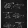 Patent Print - Lego Helicopter - Black Canvastavla (30x40 cm)