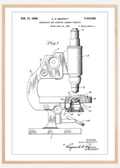 Patent Print - Microscope - White Poster (21x29.7 cm (A4))