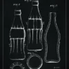 Patentritning - Coca Cola-flaska - Svart Poster (21x29.7 cm (A4))