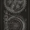 Patentritning - Kugghjul - Svart Poster (21x29.7 cm (A4))