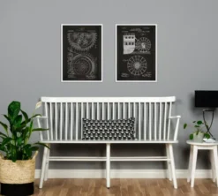 Patentritning - Kugghjul - Svart Poster (21x29.7 cm (A4))