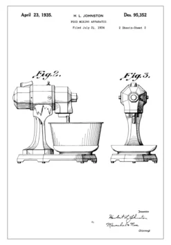 Patentritning - Mixer II Poster (21x29.7 cm (A4))