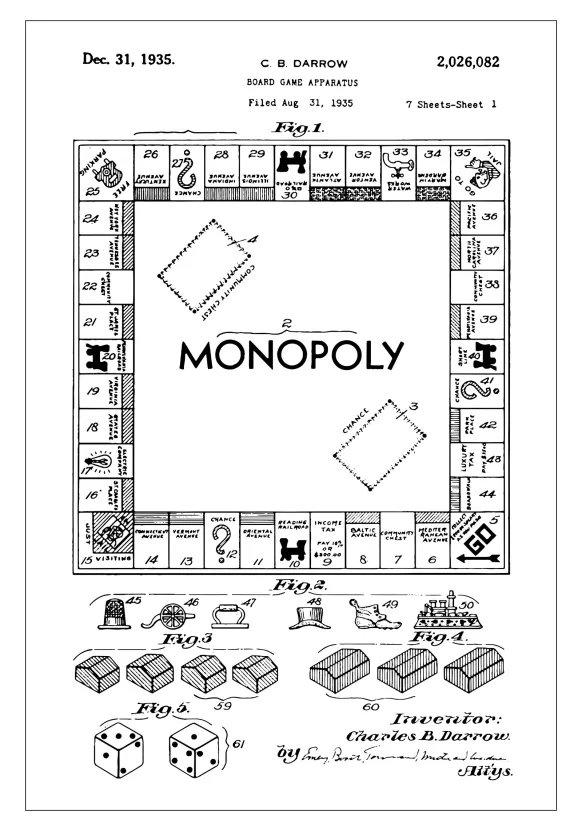 Patentritning - Monopol I Poster (21x29.7 cm (A4))