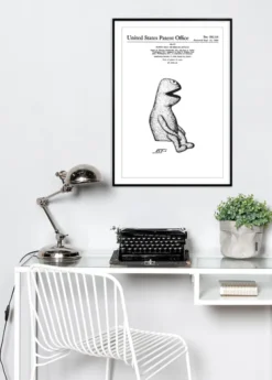 Patentritning - Mupparna - Kermit I Poster (21x29.7 cm (A4))