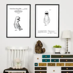 Patentritning - Mupparna - Kermit I Poster (21x29.7 cm (A4))