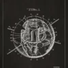 Patentritning - Satellit - Svart Poster (21x29.7 cm (A4))