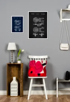 Patentritning - Star Trek - USS Enterprise - Blå Poster (21x29.7 cm (A4))