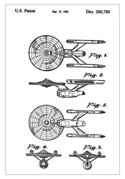 Patentritning - Star Trek - USS Enterprise Poster (21x29.7 cm (A4))