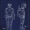 Patentritning - Star Wars - Boba Fett - Blå Poster (21x29.7 cm (A4))