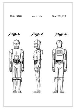Patentritning - Star Wars - C-3PO Poster (21x29.7 cm (A4))