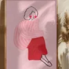 Pink and Red Line Lady Poster (21x29.7 cm (A4))