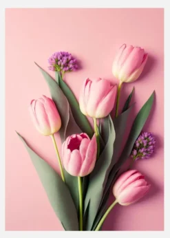 Pink Tulips Canvastavla (30x40 cm)