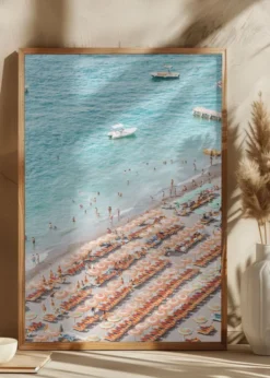 Positano Beach Scene Poster (21x29.7 cm (A4))