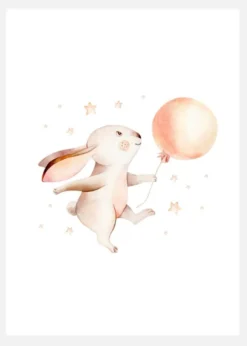Rabbit Balloon Canvastavla (30x40 cm)