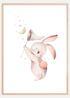 Rabbit catches the moon Poster (21x29.7 cm (A4))