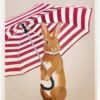 Rabbit With Umbrella Canvastavla (30x40 cm)