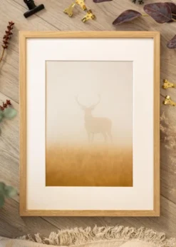 Ram Ares Naturlig Ek 45x60 cm - Passepartout Vit 12x18 inches