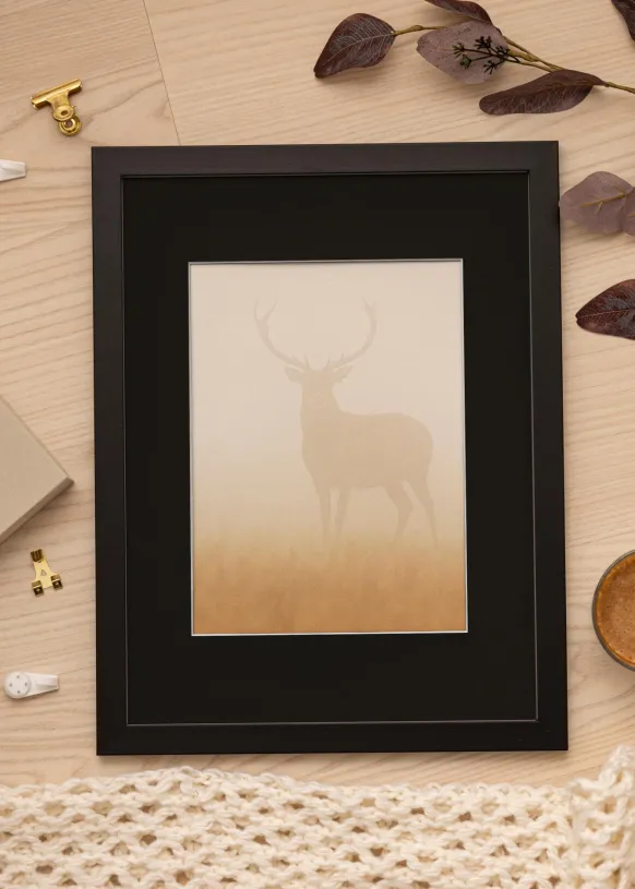 Ram Black Wood 18x24 cm - Passepartout Svart 13x18 cm