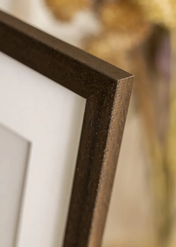 Ram Brown Wood 50x60 cm - Passepartout Vit 14x18 inches