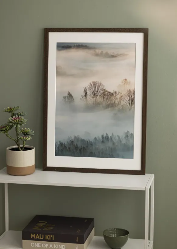 Ram Brown Wood 30x70 cm - Passepartout Vit 20x60 cm