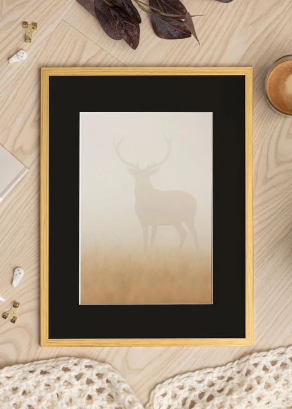 Ram Edsbyn Guld 30x40 cm - Passepartout Svart 20x28 cm