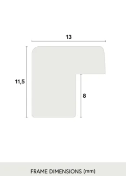 Ram Edsbyn Silver 50x70 cm - Passepartout Vit 33x56 cm