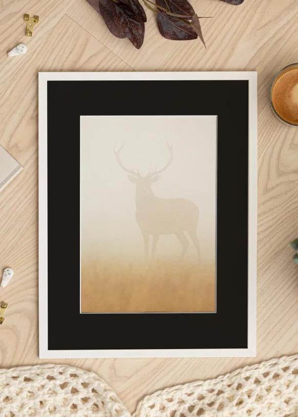 Ram Edsbyn Vit 20x25 cm - Passepartout Svart 5x7 inches