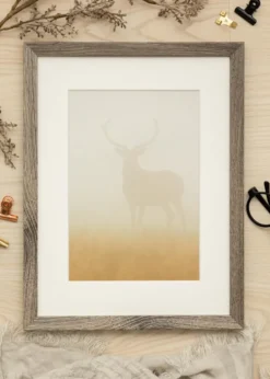 Ram Fiorito Valnöt 60x80 cm - Passepartout Vit 50x70 cm
