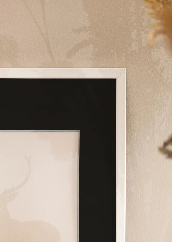 Ram Galant Vit 35x50 cm - Passepartout Svart 9x12 inches