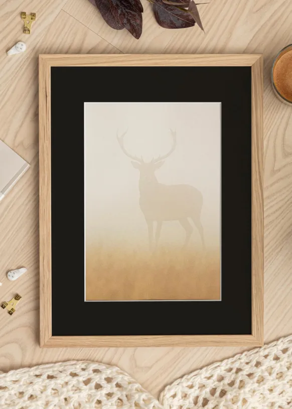 Ram Grimsåker Ek 13x18 cm - Passepartout Svart 9x12 cm