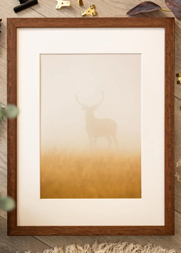 Ram Hermes Teak 18x24 cm - Passepartout Vit 13x17 cm