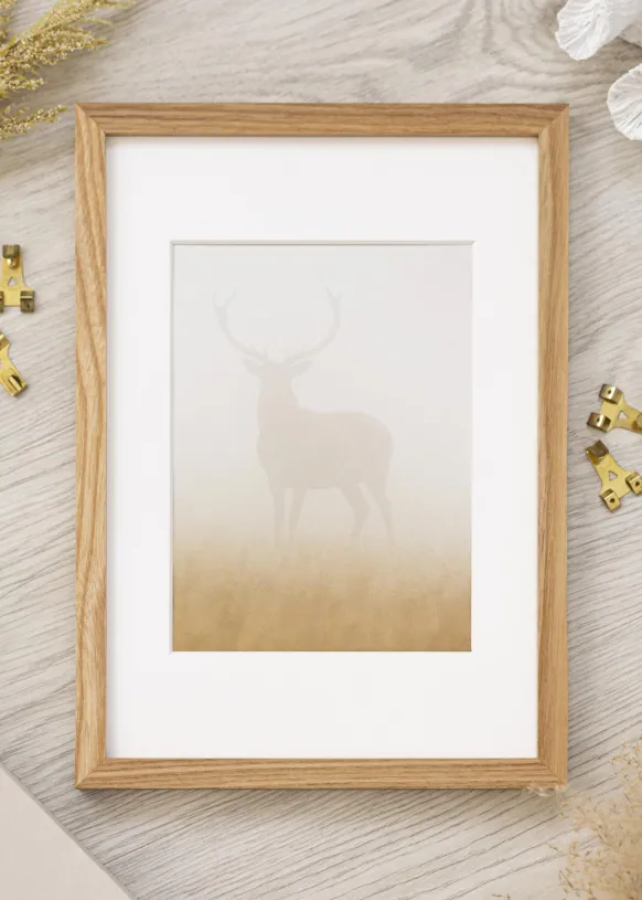 Ram Massiv Ek 40x60 cm - Passepartout Vit 32,9x48,3 cm