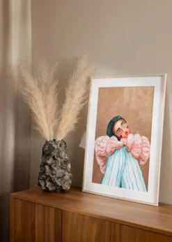 Ram Modern Lönn 50x70 cm - Dubbel Passepartout Vit 40x50 cm