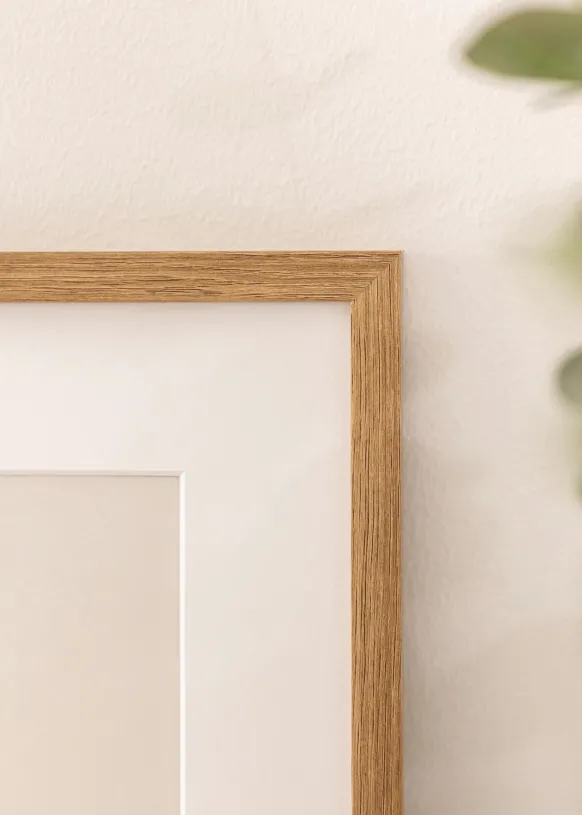 Ram Modern Teak 20x30 cm - Passepartout Vit 15x22 cm