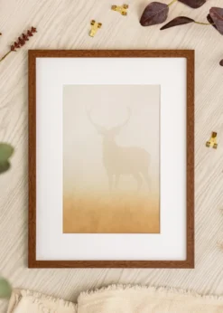Ram Modern Varm Brun 40x60 cm - Passepartout Vit 25x50 cm