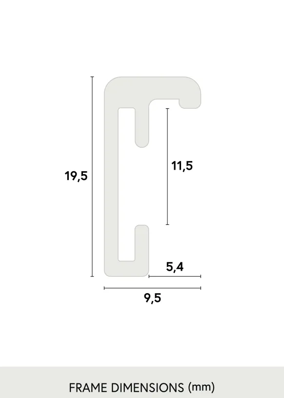Ram Nielsen Premium Classic Glas Guld 70x100 cm