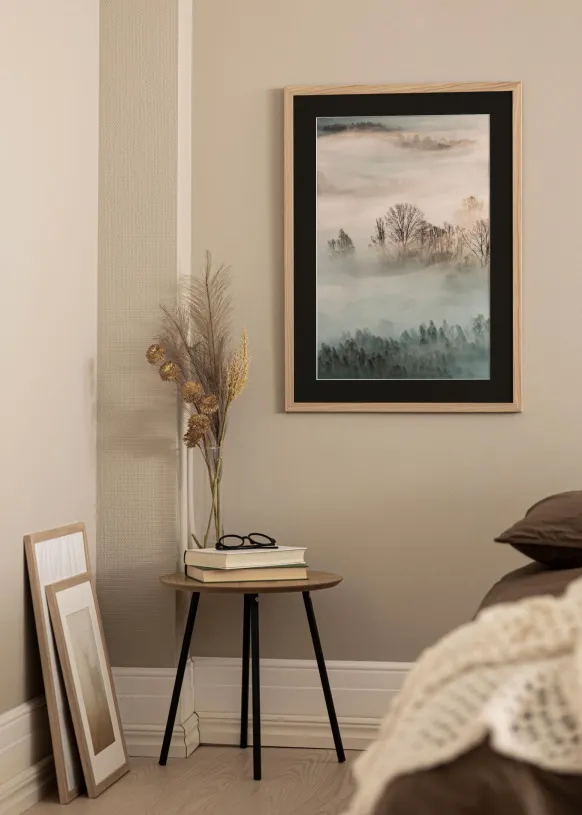 Ram Oak Wood 35x50 cm - Passepartout Svart 24x30 cm