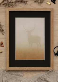 Ram Oak Wood 35x50 cm - Passepartout Svart 9x12 inches