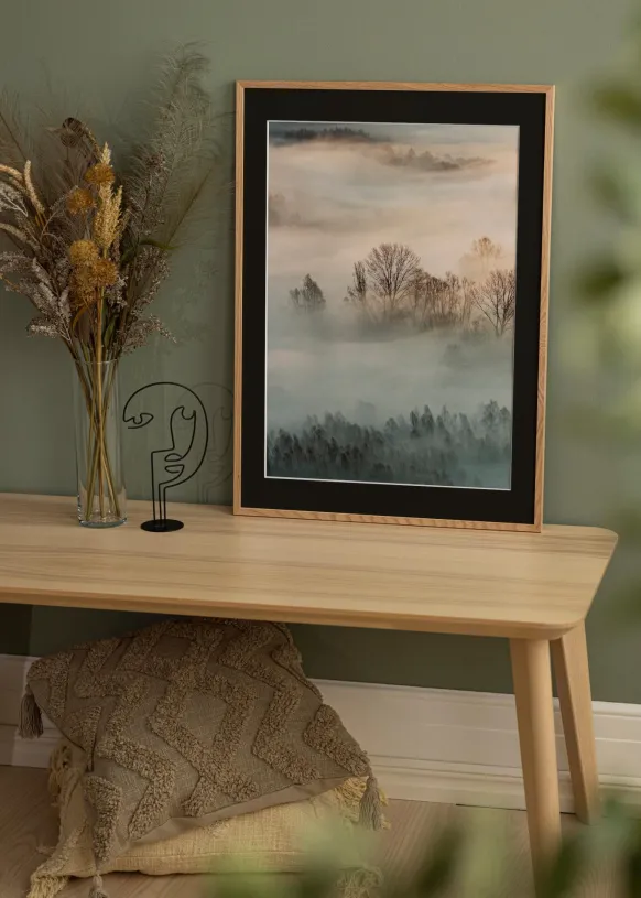 Ram Oslo Ek 70x100 cm - Passepartout Svart 59,4x84 cm (A1)