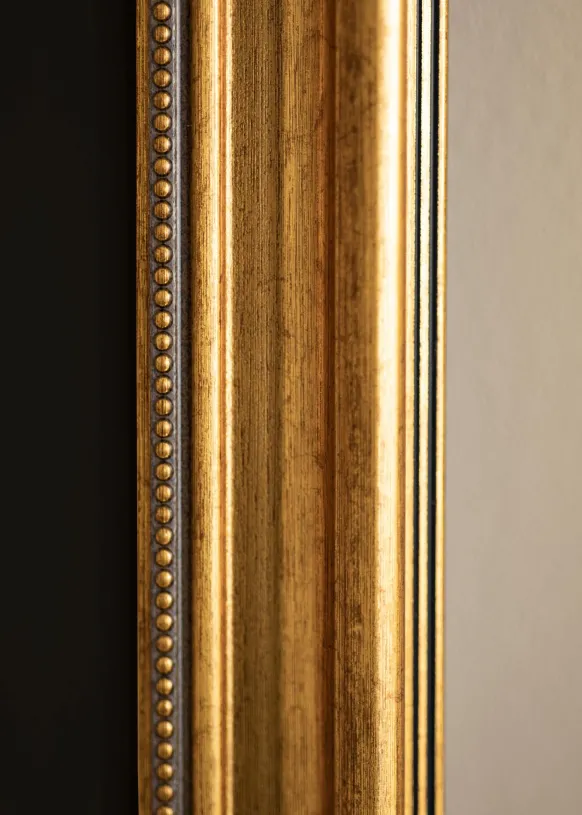 Ram Rokoko Guld 50x70 cm - Passepartout Svart 42x59,4 cm (A2)