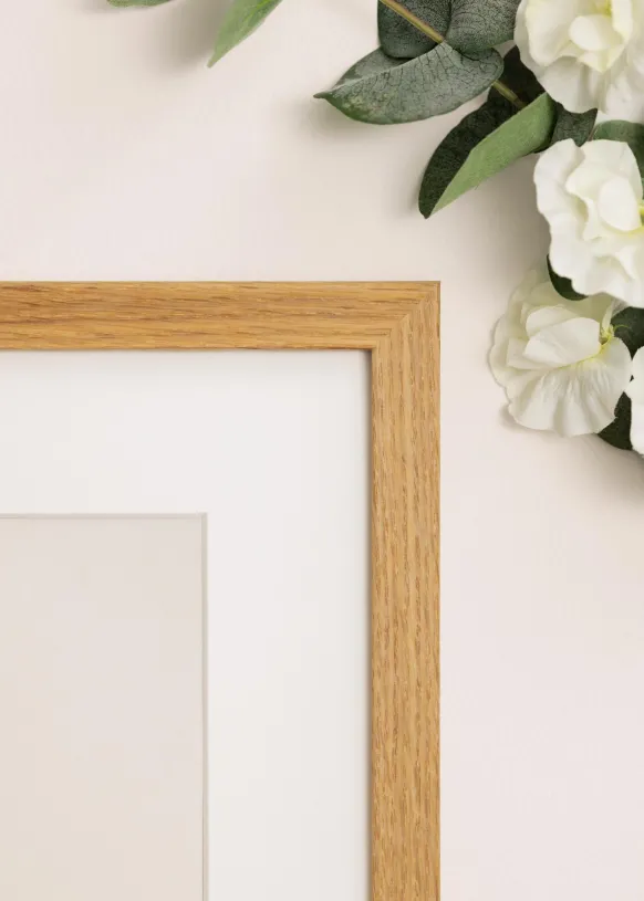 Ram Salisbury Ek 50x70 cm - Passepartout Vit 40,64x58,42 cm