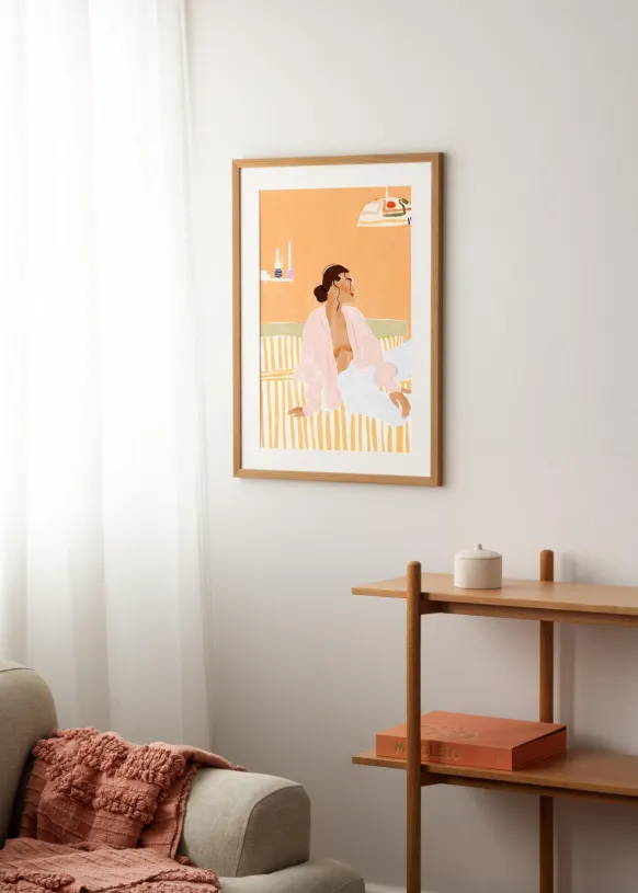 Ram Salisbury Ek 50x50 cm - Passepartout Vit 39x39 cm