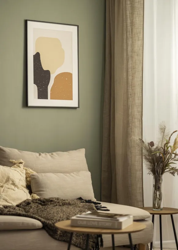 Ram Scandi Matt Svart 40x80 cm - Passepartout Vit 25x70 cm